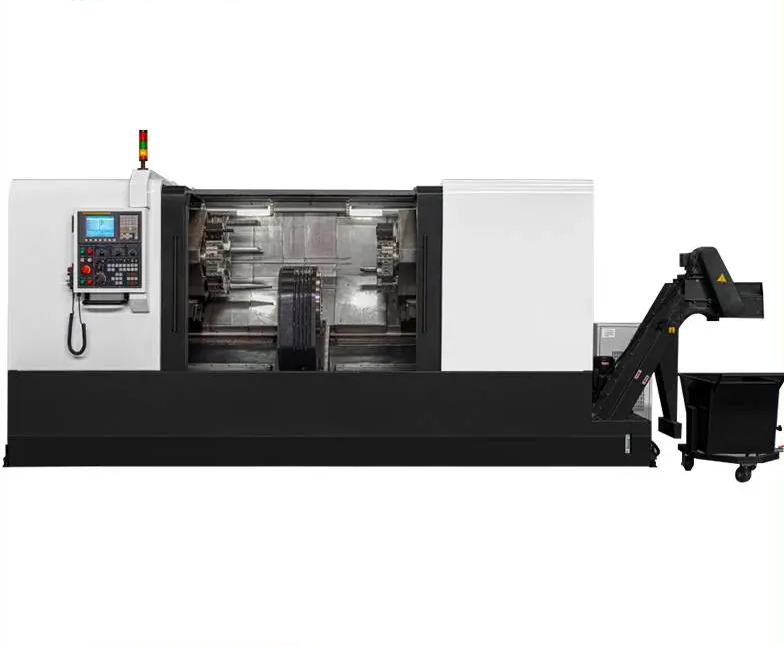 Lathe with central drive for the support roller