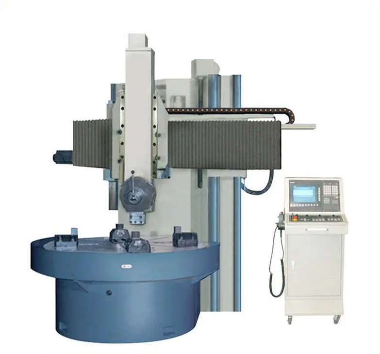 Manual double-column vertical Lathe with revolver head